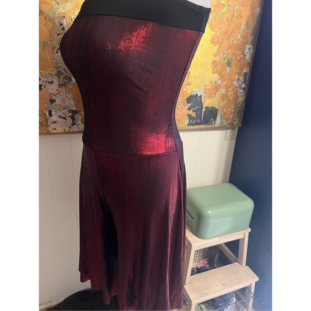 Designs for Dance by Weissman Strapless Iridescent Red Jumpsuit XL - Picture 5 of 6